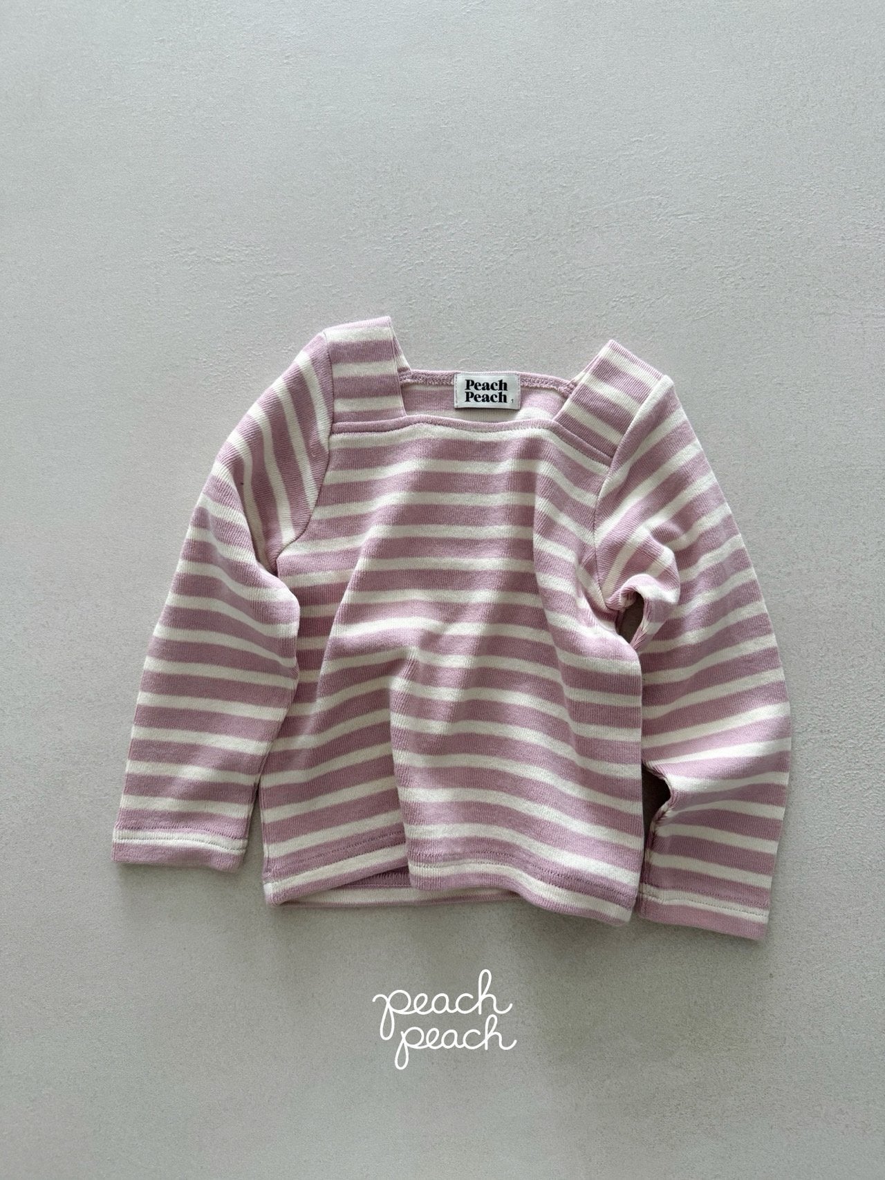 ［peach peach］London stripe knit tee