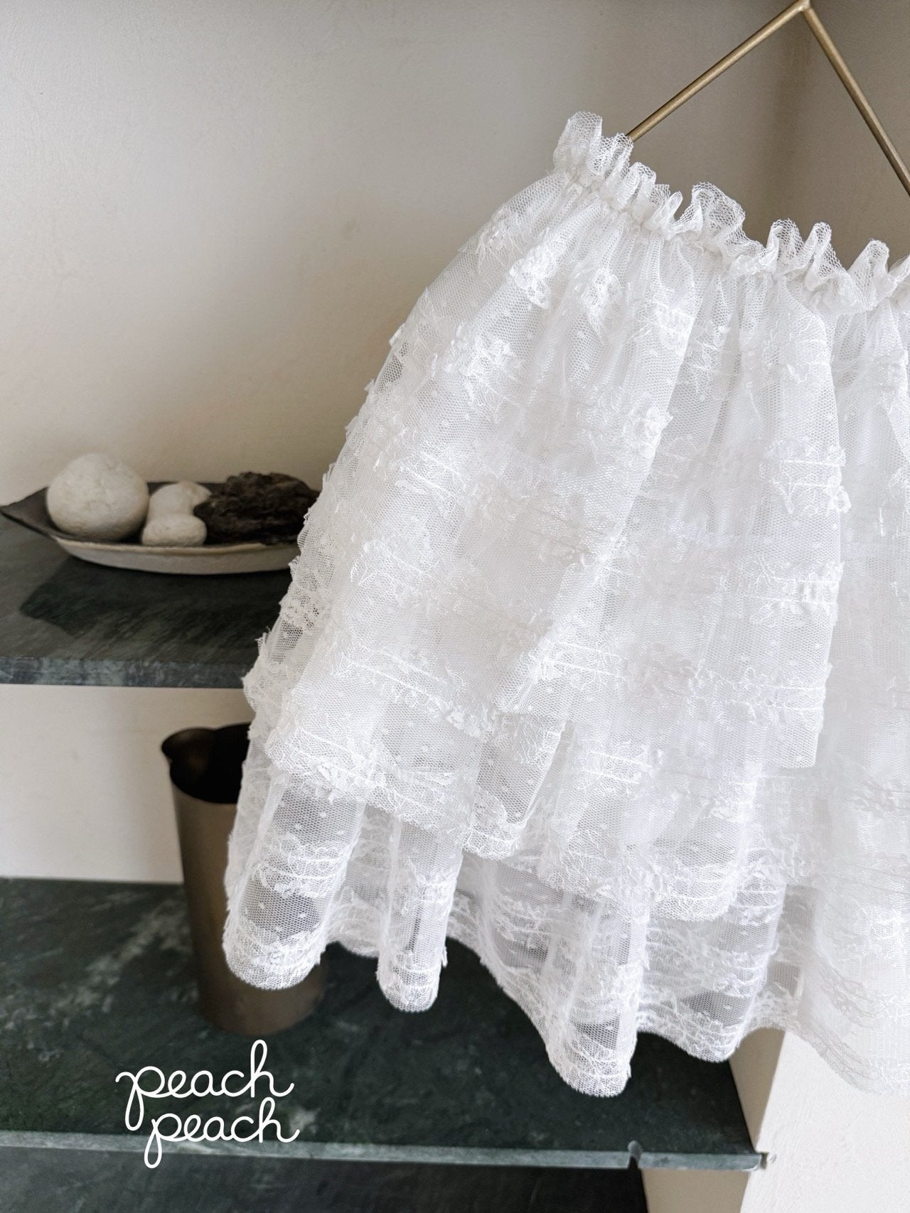 ［peach peach］Antique lace skirt