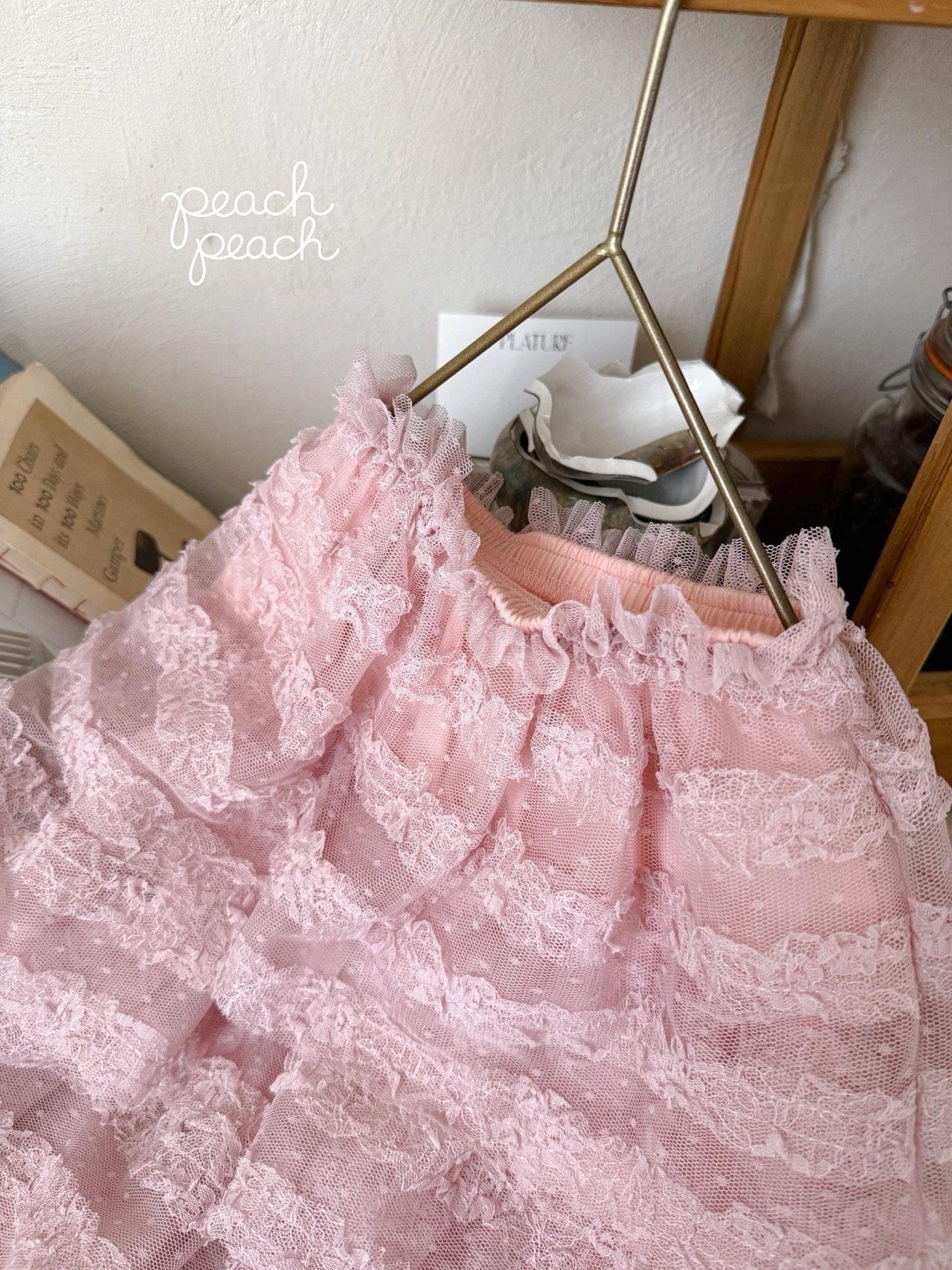 ［peach peach］Antique lace skirt