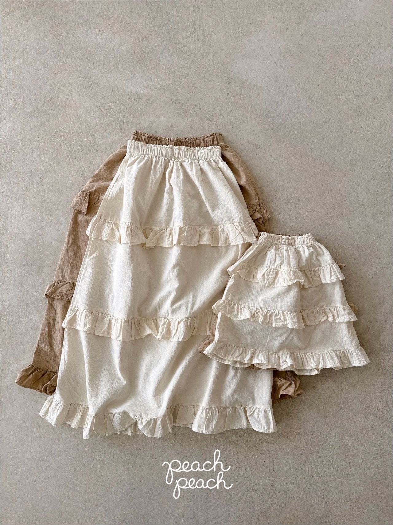 ［peach peach］Custard frill skirt