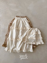 ［peach peach］Custard frill skirt