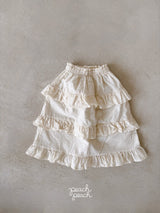［peach peach］Custard frill skirt