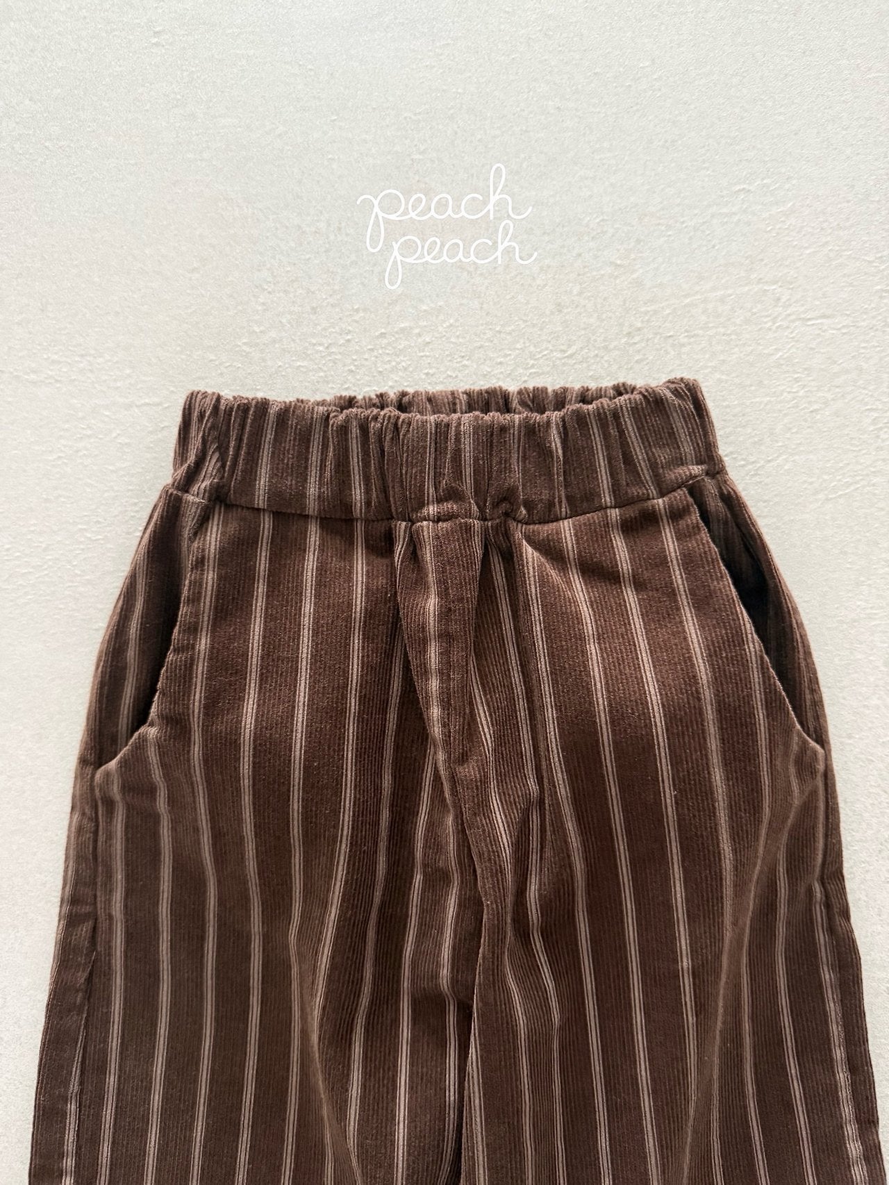 ［peach peach］Marron corduroy frill pants