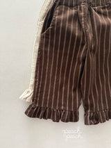 ［peach peach］Marron corduroy frill pants