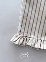 ［peach peach］Marron corduroy frill pants