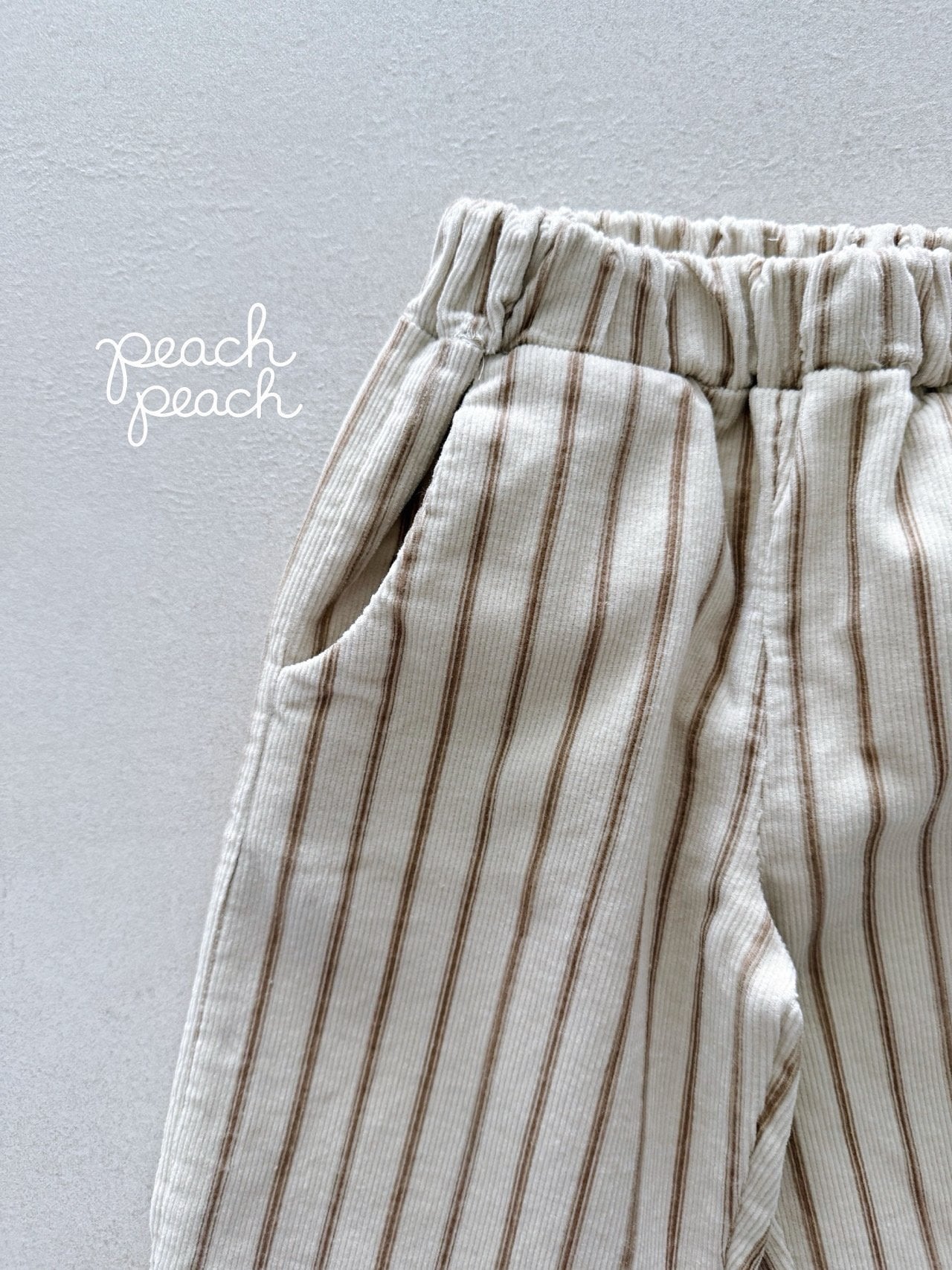 ［peach peach］Marron corduroy frill pants