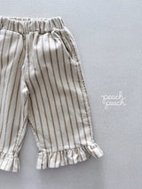 ［peach peach］Marron corduroy frill pants
