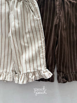 ［peach peach］Marron corduroy frill pants