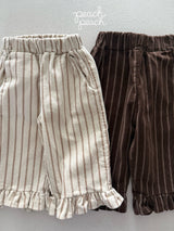 ［peach peach］Marron corduroy frill pants