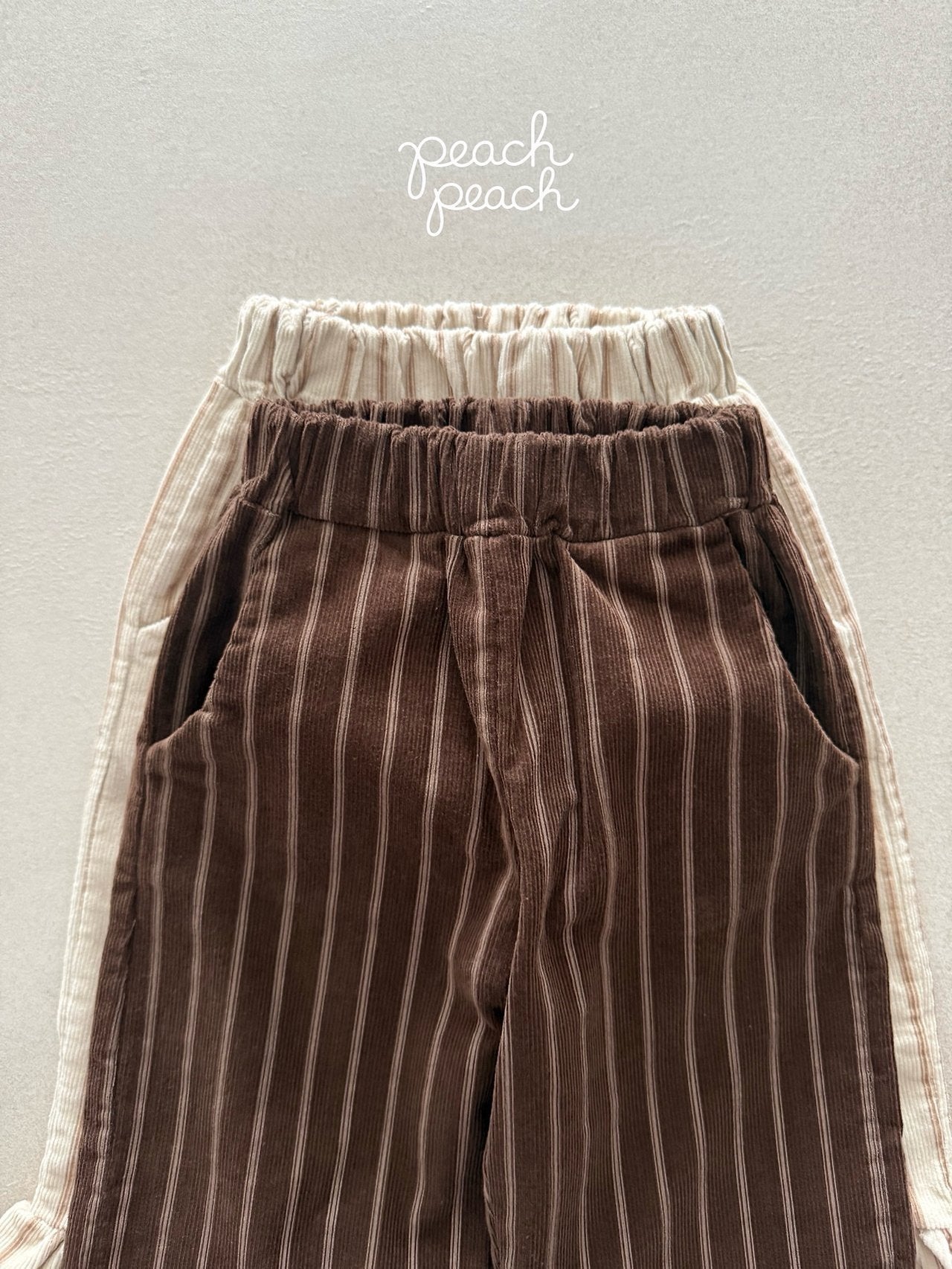 ［peach peach］Marron corduroy frill pants
