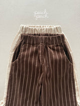 ［peach peach］Marron corduroy frill pants