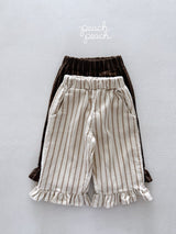 ［peach peach］Marron corduroy frill pants
