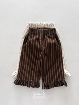 ［peach peach］Marron corduroy frill pants