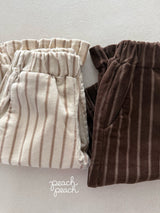 ［peach peach］Marron corduroy frill pants