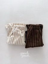 ［peach peach］Marron corduroy frill pants