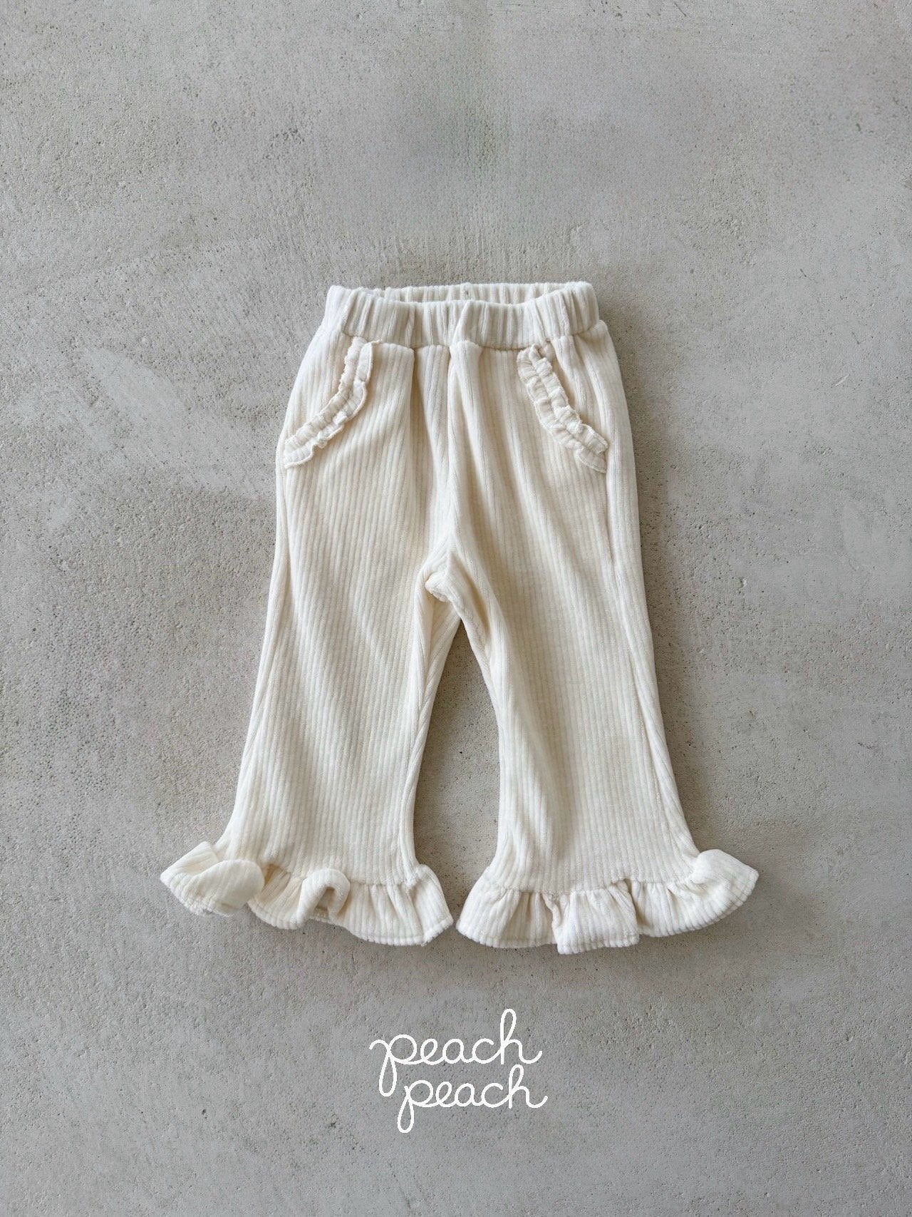 ［peach peach］Milk frill flare pants