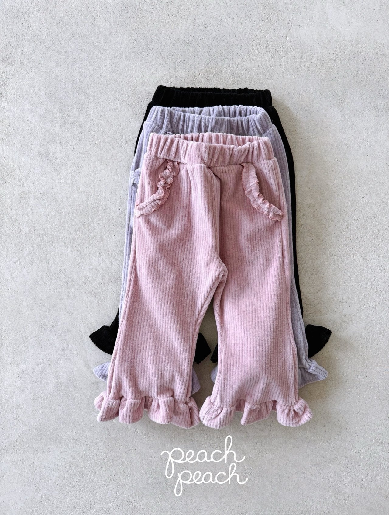 ［peach peach］Milk frill flare pants