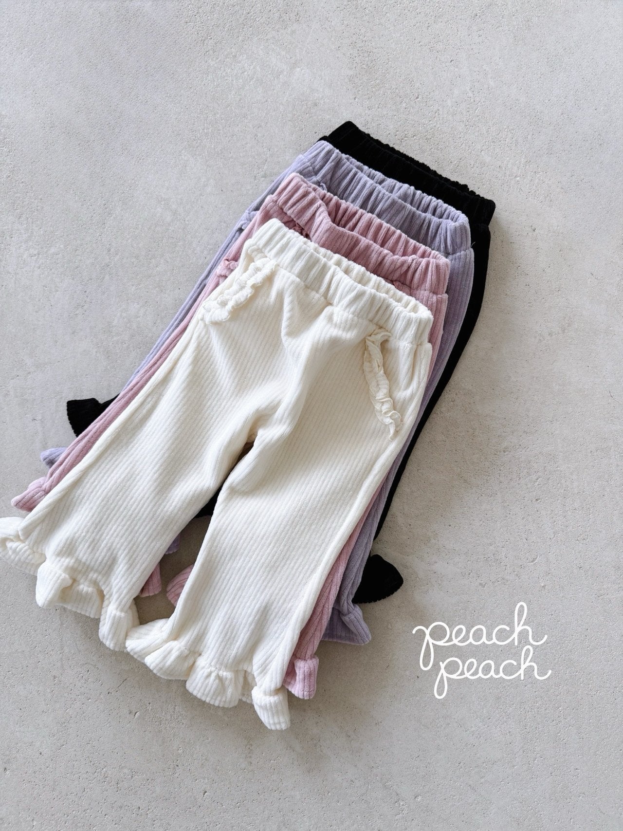 ［peach peach］Milk frill flare pants