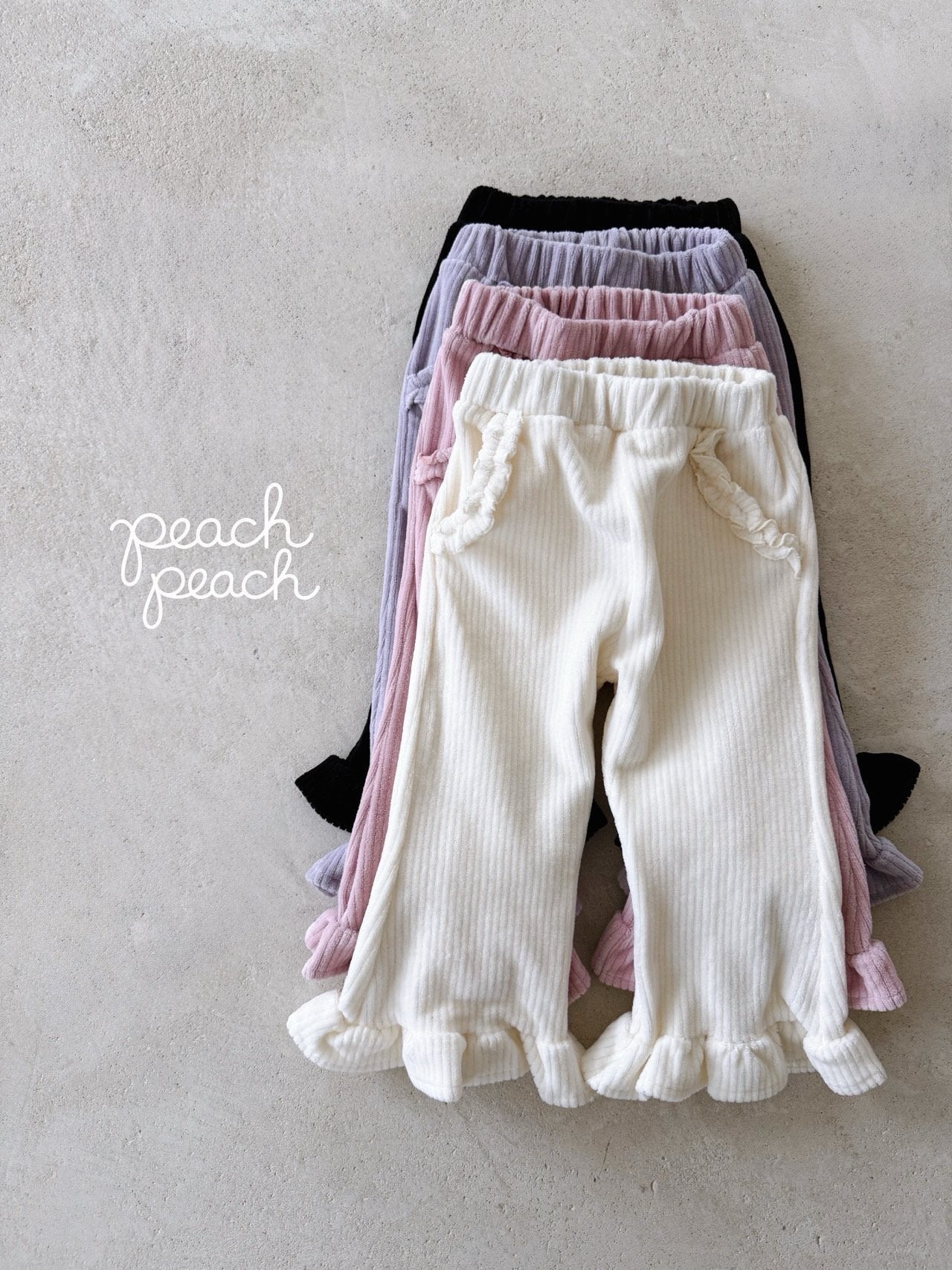 ［peach peach］Milk frill flare pants