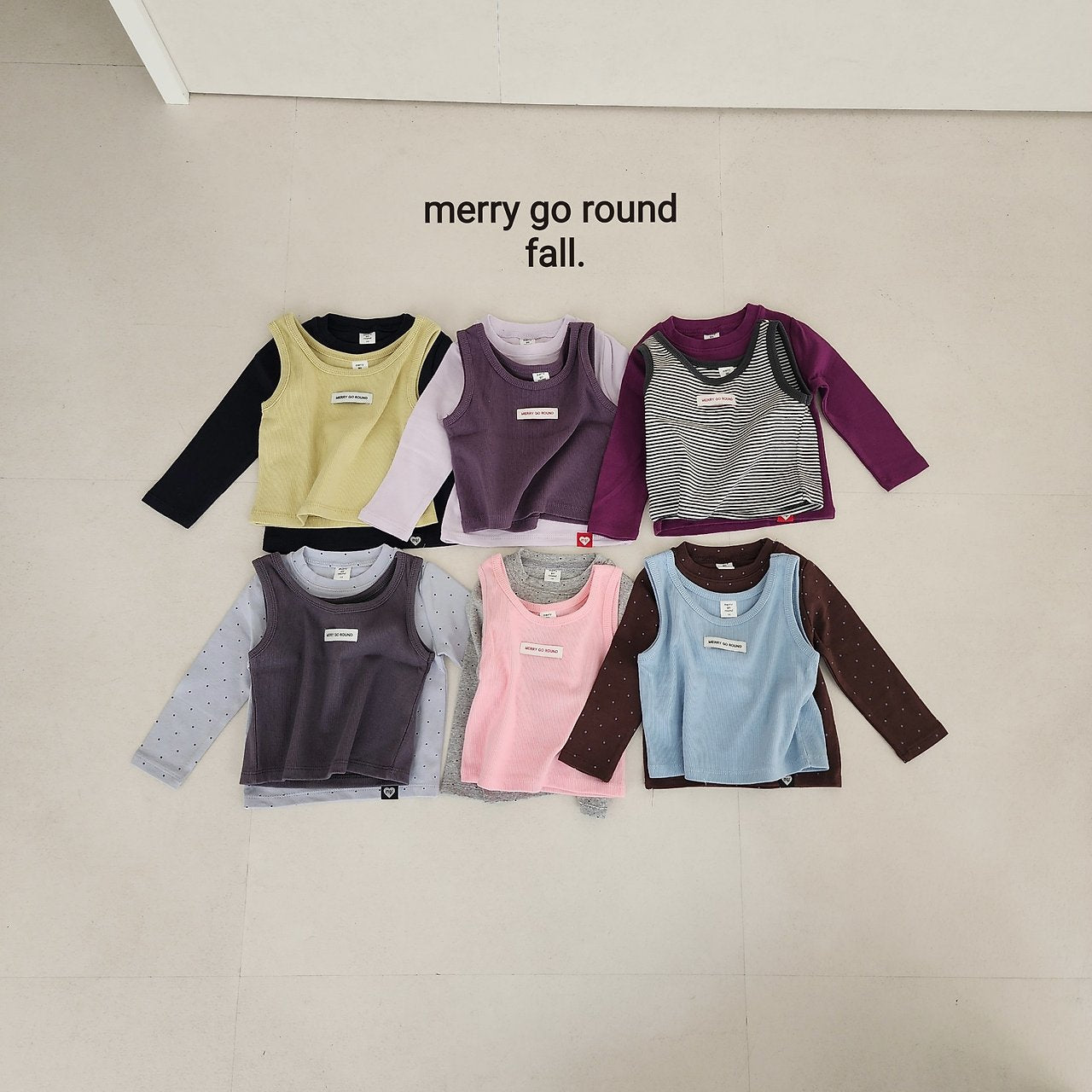 ［merry go round］Kinder layered vest set