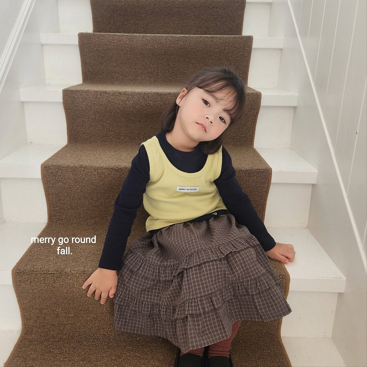 ［merry go round］Kinder layered vest set