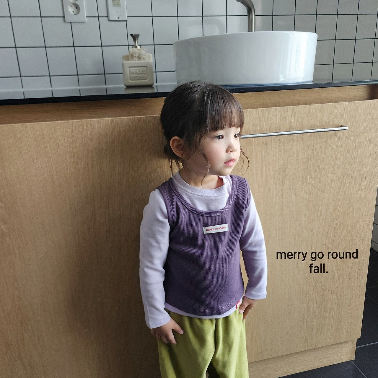 ［merry go round］Kinder layered vest set