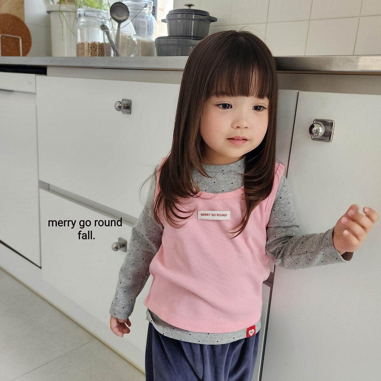 ［merry go round］Kinder layered vest set