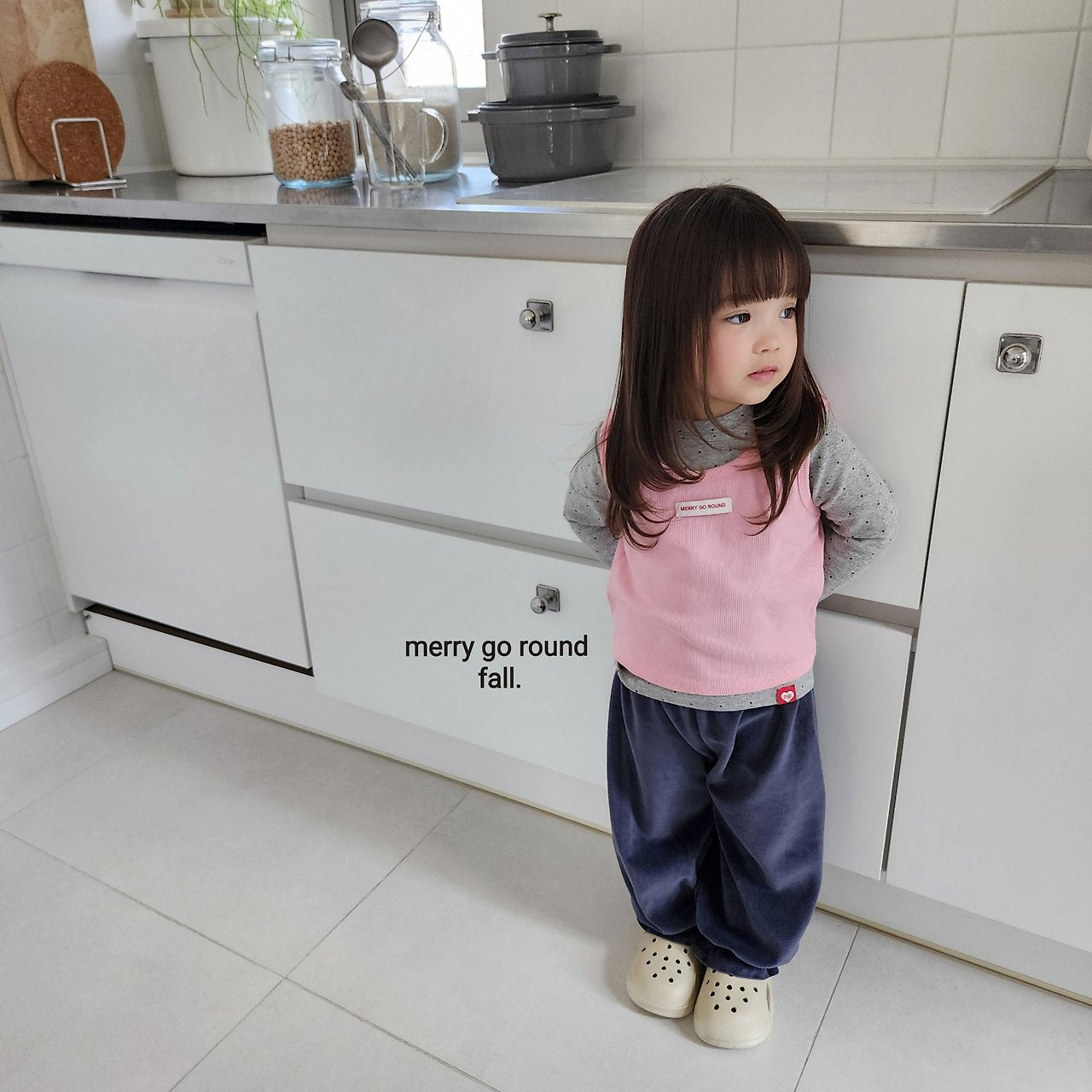 ［merry go round］Kinder layered vest set