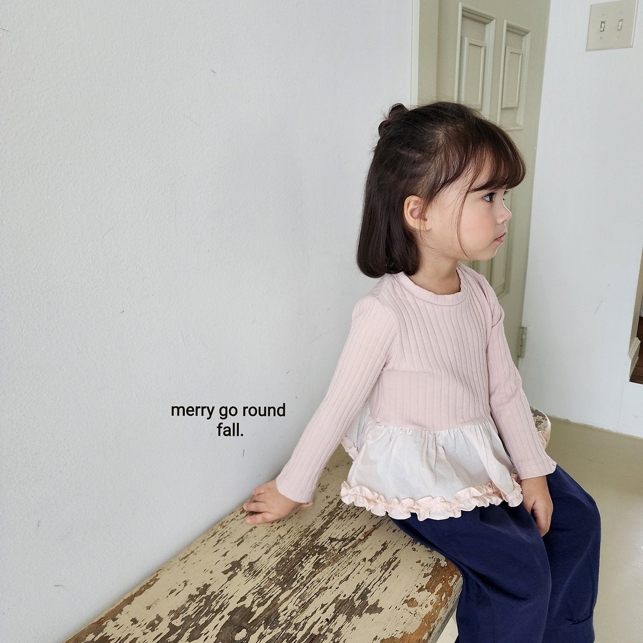［merry go round］Mimi frill rib tops