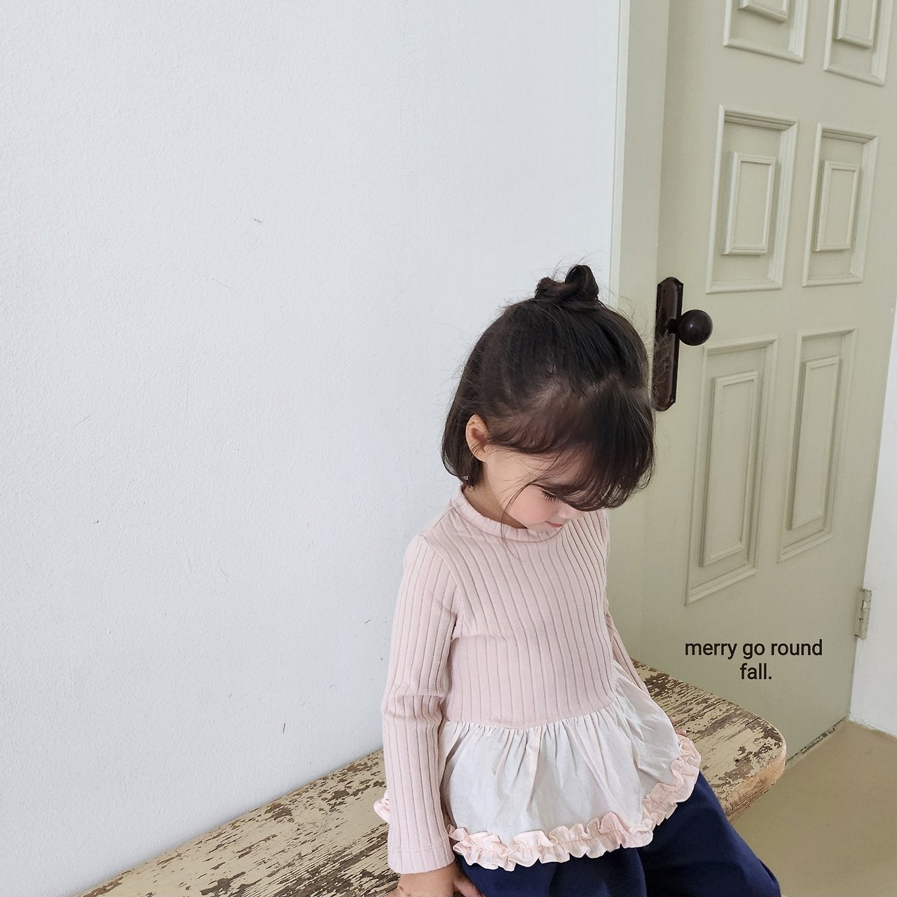 ［merry go round］Mimi frill rib tops