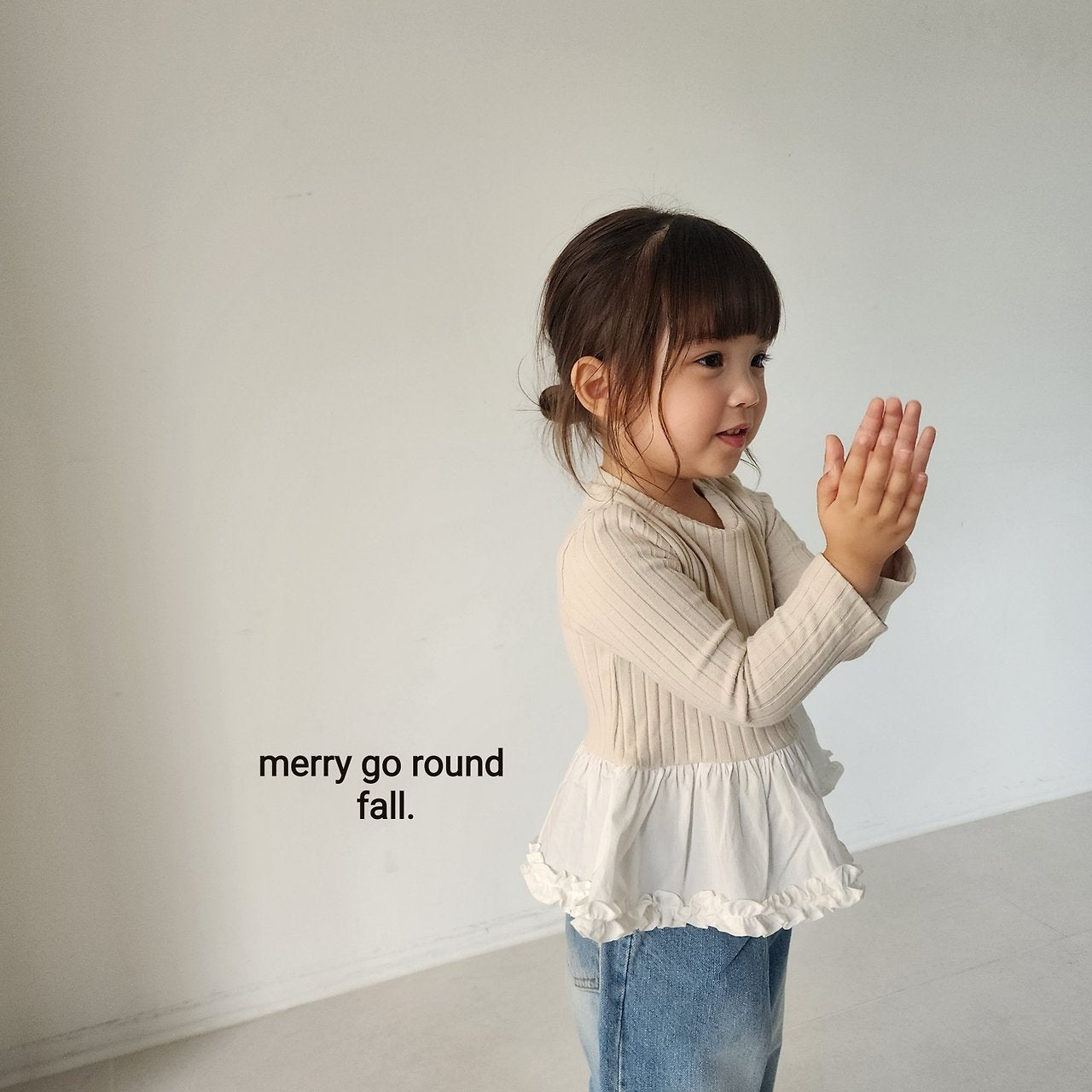 ［merry go round］Mimi frill rib tops