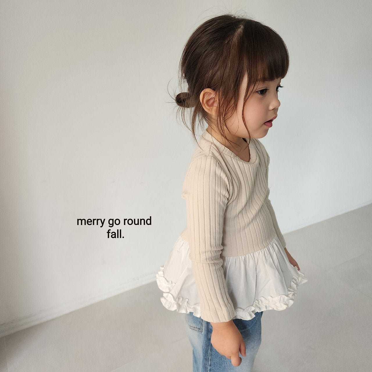 ［merry go round］Mimi frill rib tops