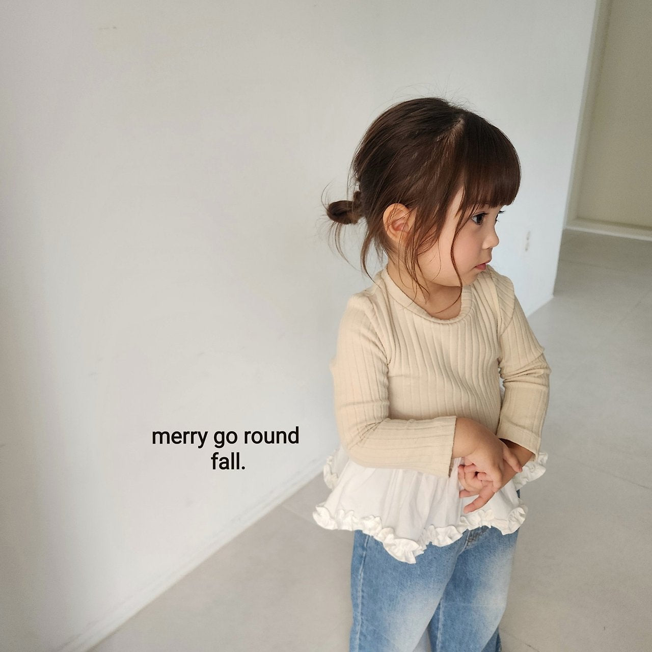 ［merry go round］Mimi frill rib tops