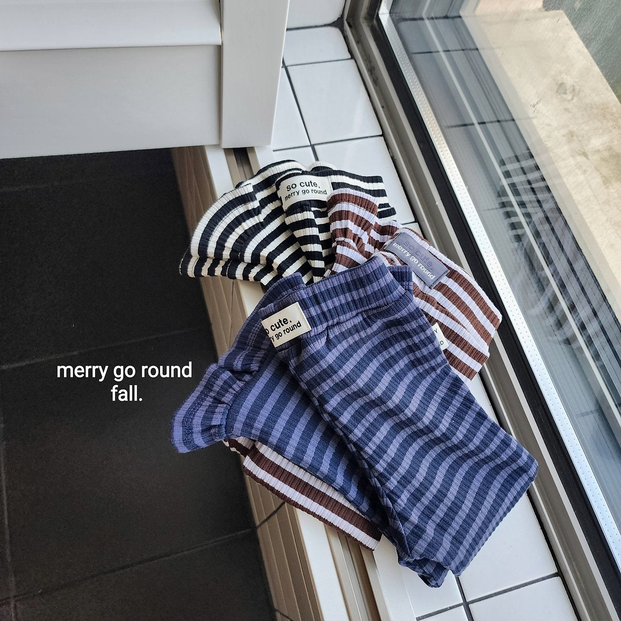 ［merry go round］Stripe frill leggings pants