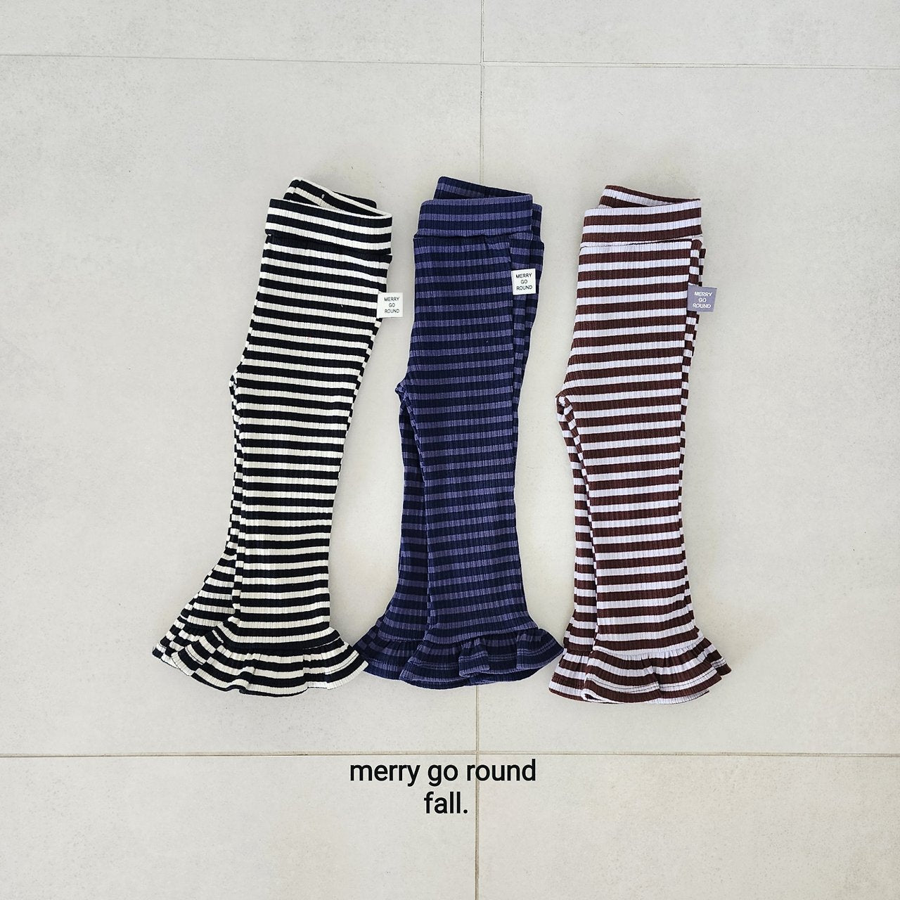 ［merry go round］Stripe frill leggings pants