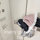 ［merry go round］Check layered skirt jogger pants