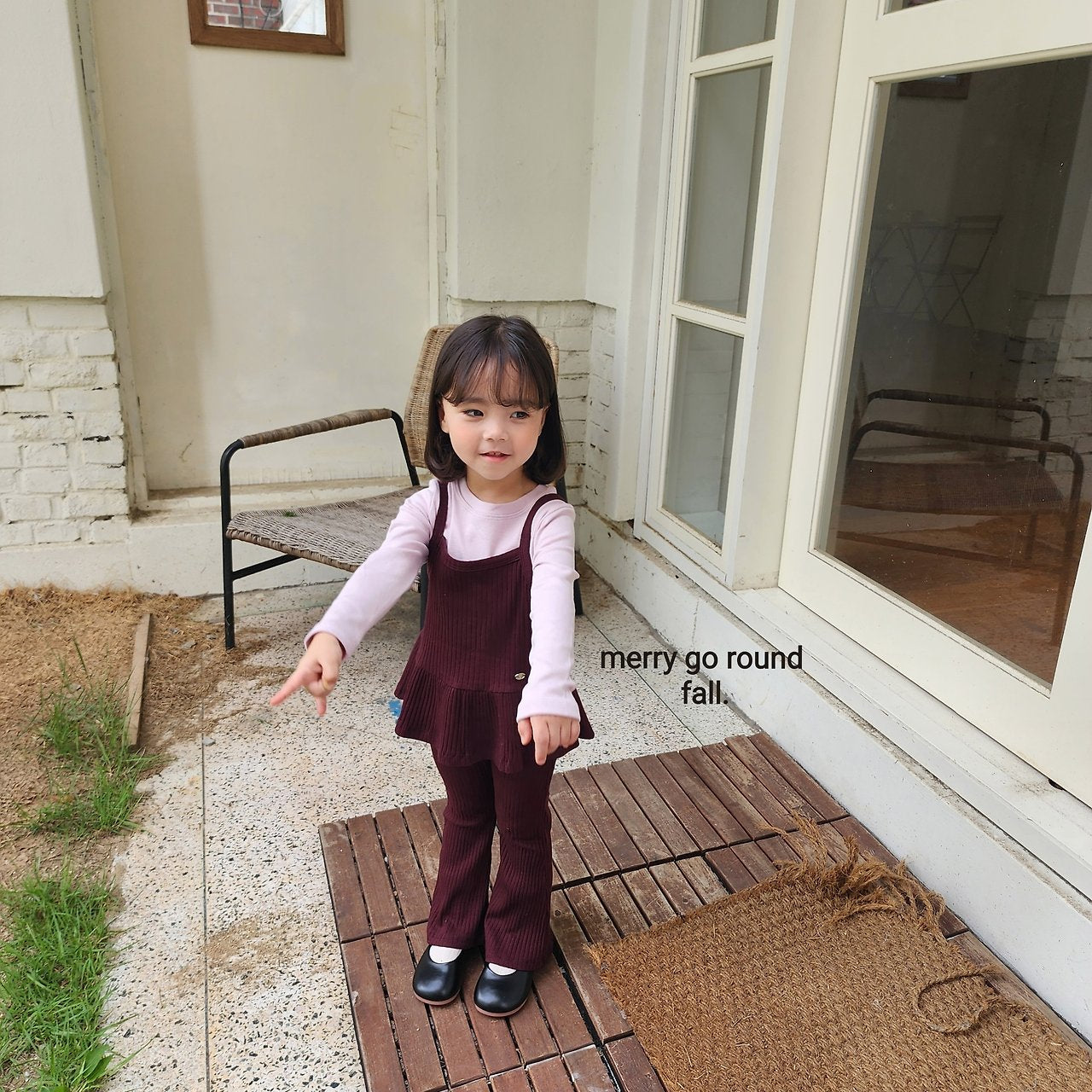 ［merry go round］Rib flare pants
