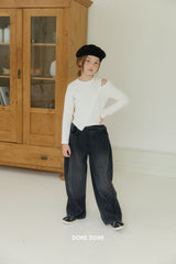 [DOREDORE] Unbalance slit tee