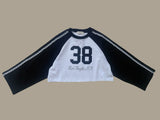[DOREDORE] Lace raglan crop tee