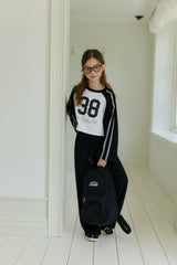 [DOREDORE] Lace raglan crop tee