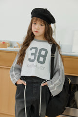 [DOREDORE] Lace raglan crop tee