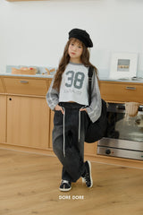 [DOREDORE] Lace raglan crop tee