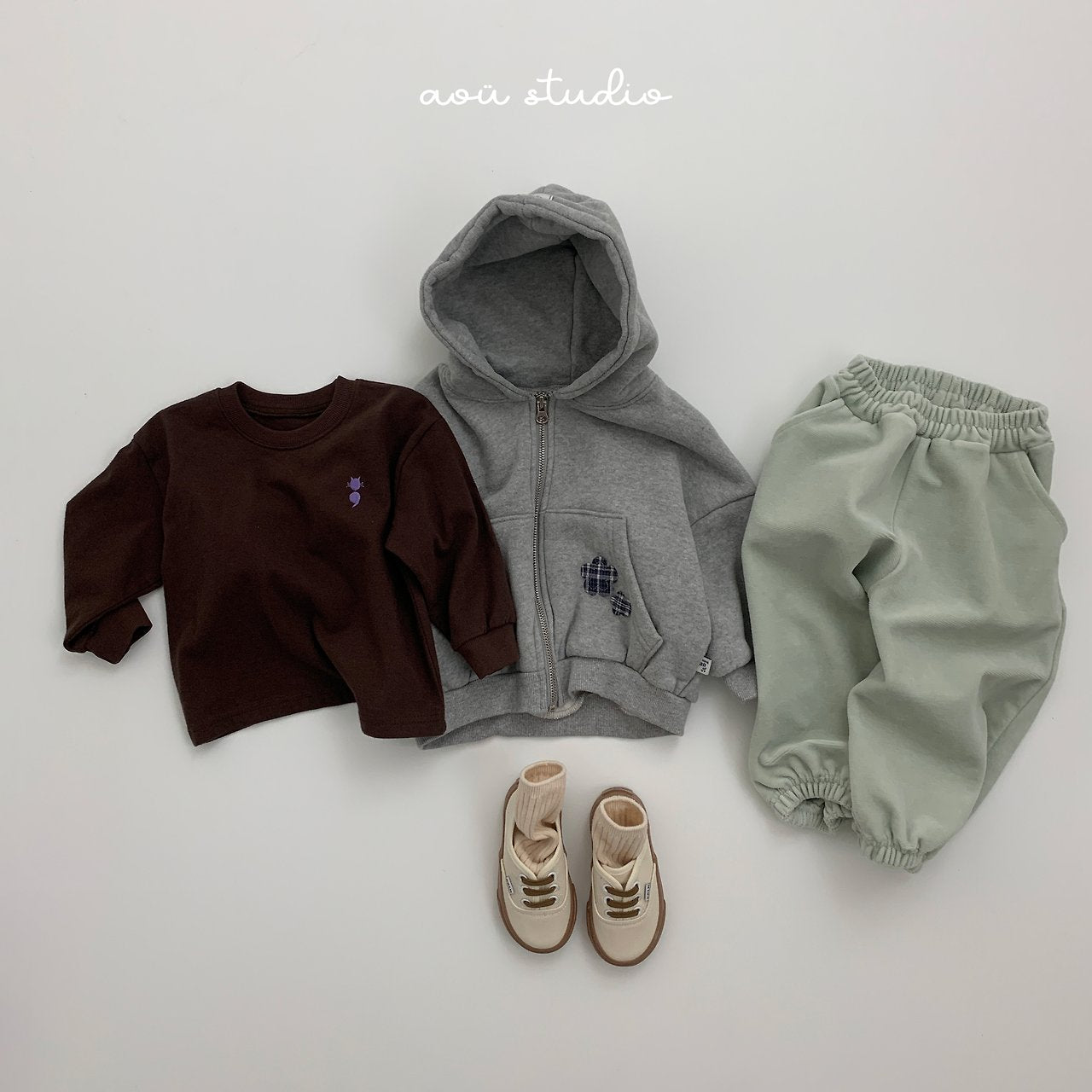 [aou studio] Flower zip up hoodie