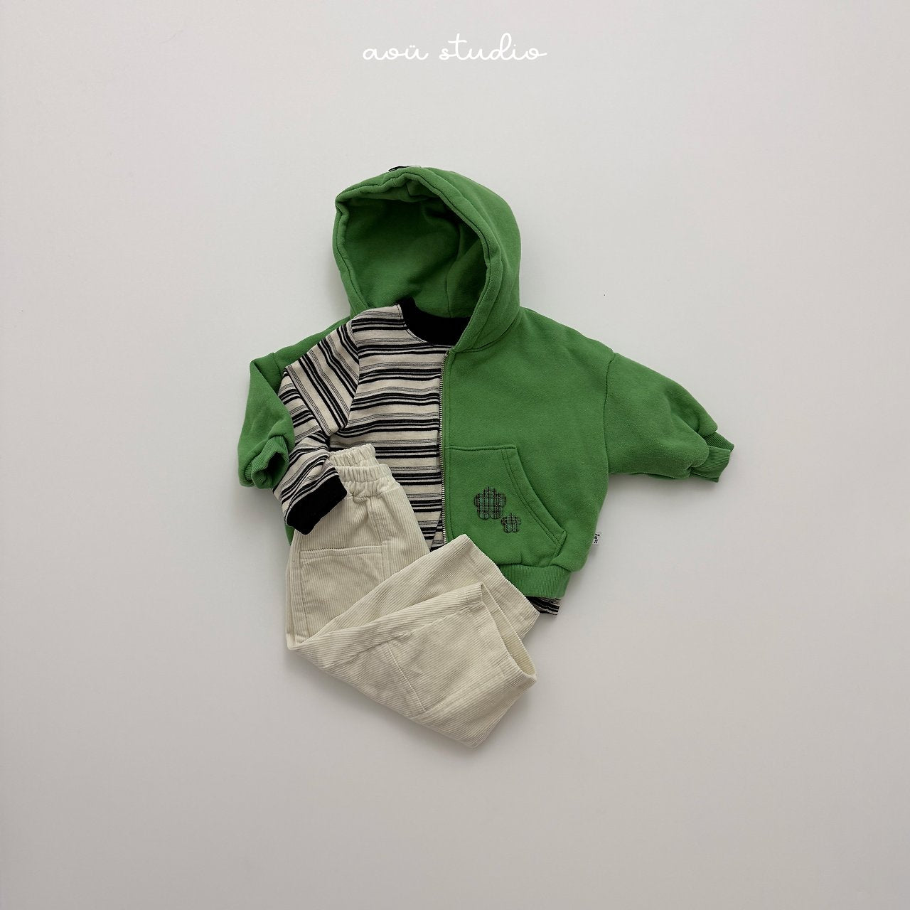 [aou studio] Flower zip up hoodie