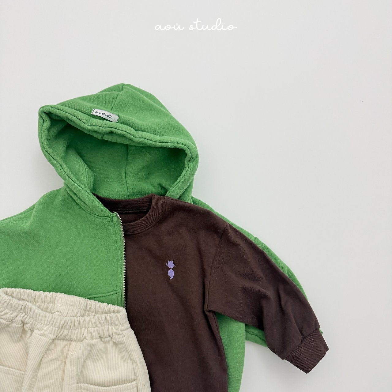 [aou studio] Flower zip up hoodie