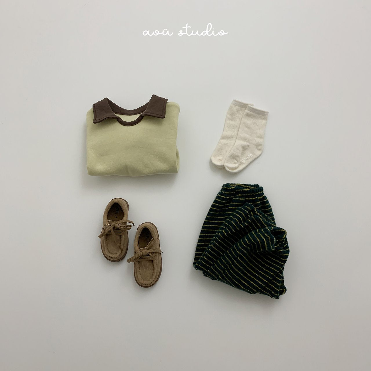 [aou studio] Pumpkin stripe jpgger pants
