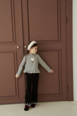 [momo ann] Ribbon flare pants