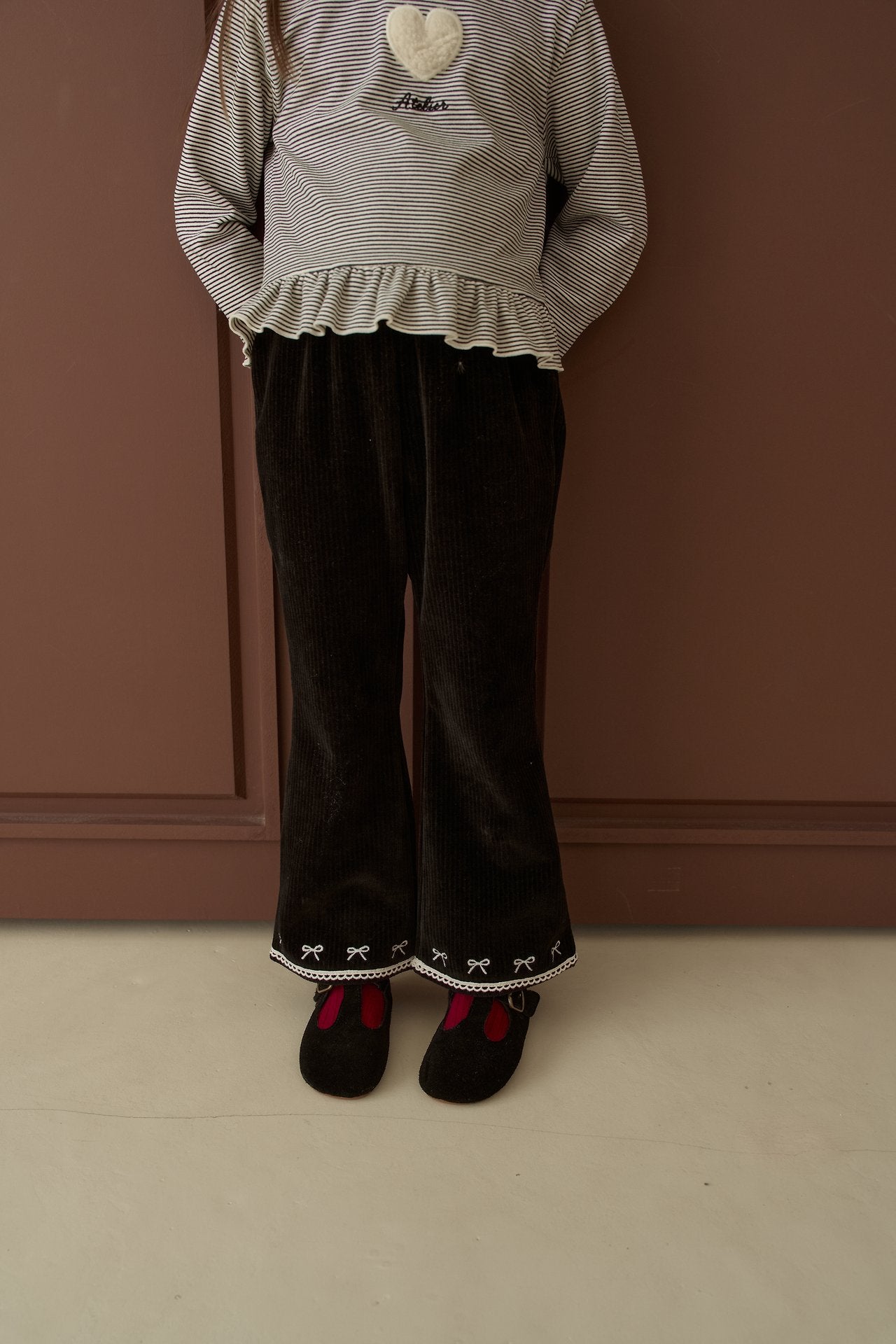 [momo ann] Ribbon flare pants