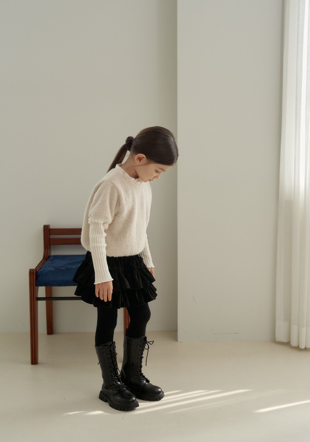 [momo ann] Warm rib mellow tops