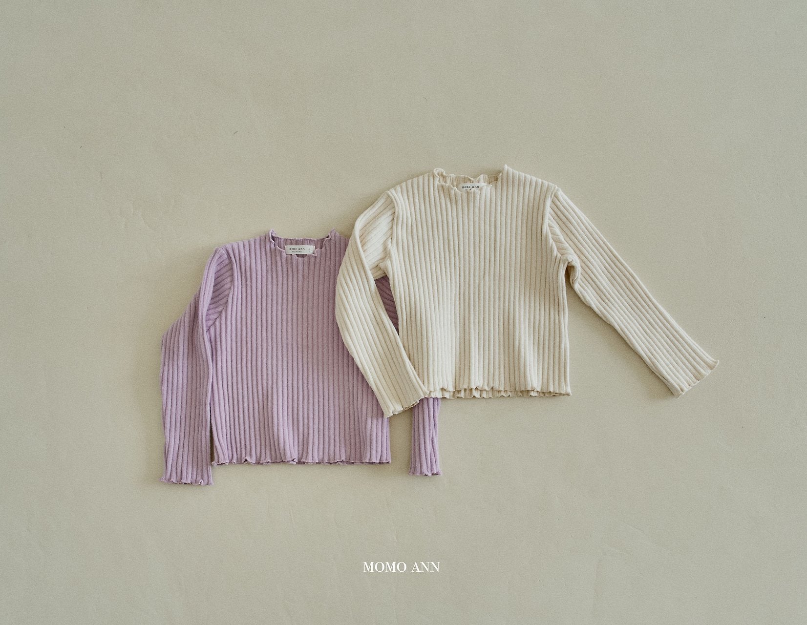 [momo ann] Warm rib mellow tops